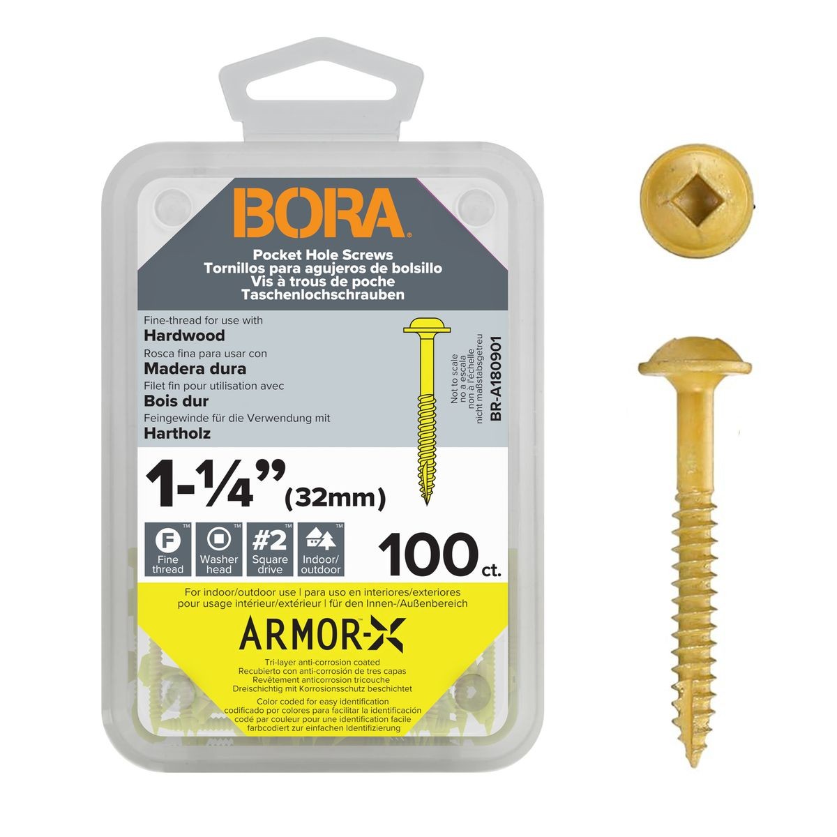 BORA Screws 1-1/4-Inch Fine 100-pcs BR-A180901