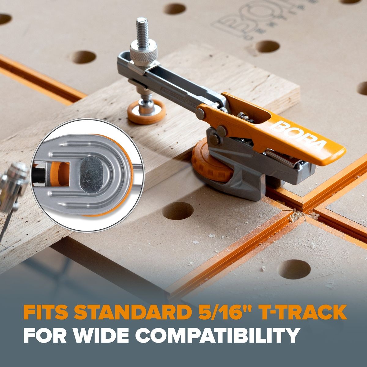 BORA Auto Adjust Horizontal T-Track Clamp BR-G050101