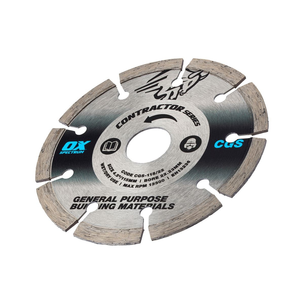OX Contractor Diamond Blade - General Purpose - 115/22.23mm CGS-115/22