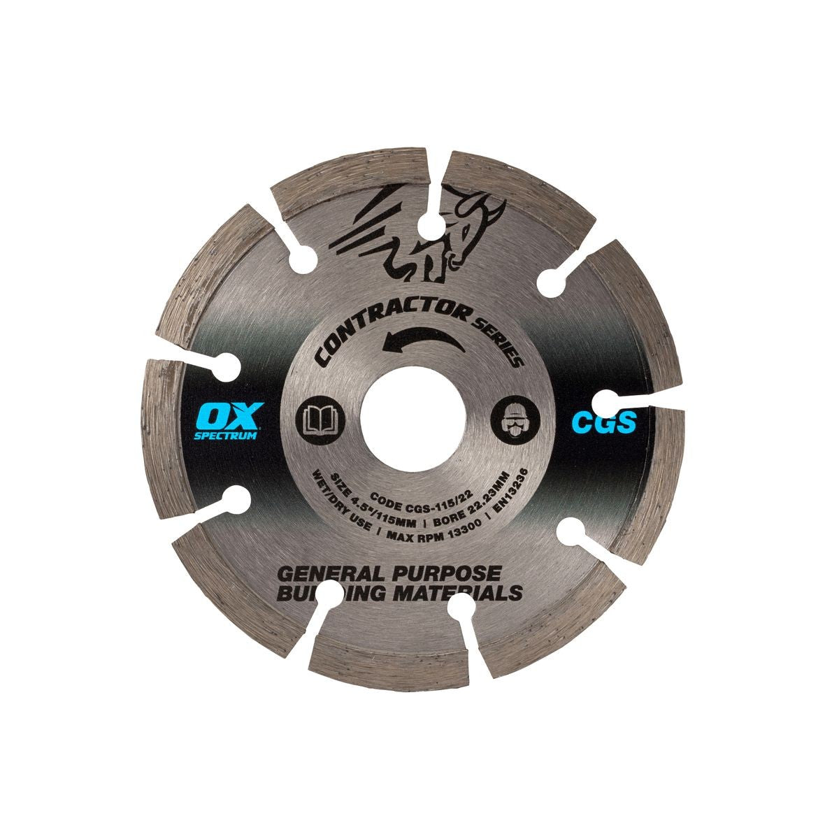 OX Contractor Diamond Blade - General Purpose - 115/22.23mm CGS-115/22