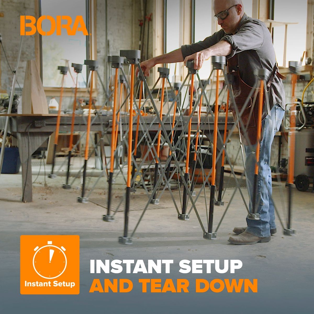 BORA Centipede 4ft x 8ft x 30in Unit, 4 X-Cups, 4 Clamps, C/S Bag CK15S