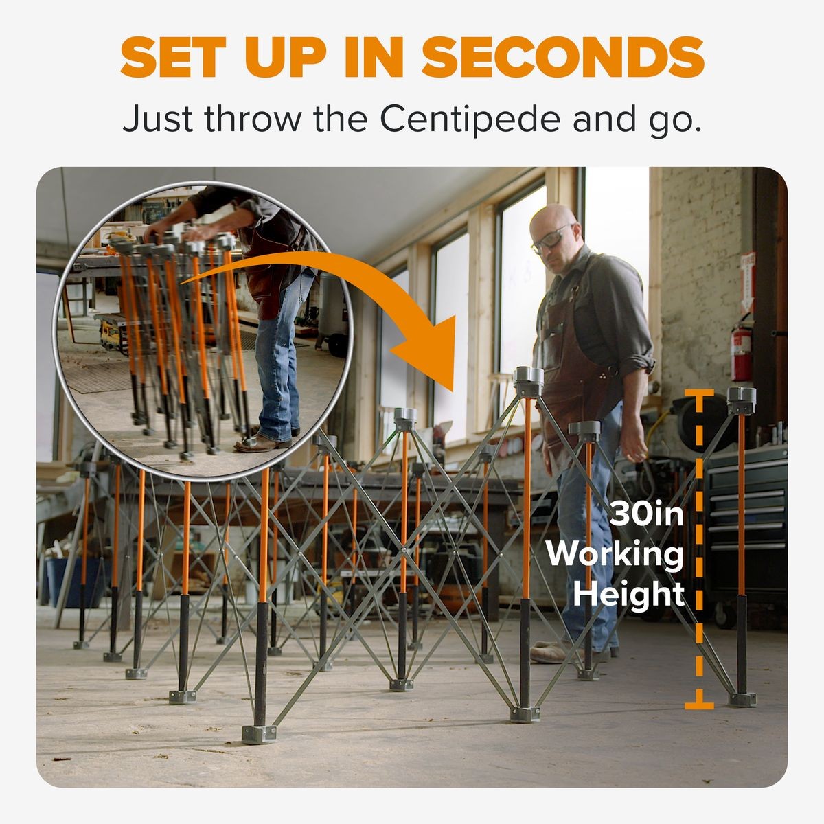 BORA Centipede 4ft x 8ft x 30in Unit, 4 X-Cups, 4 Clamps, C/S Bag CK15S