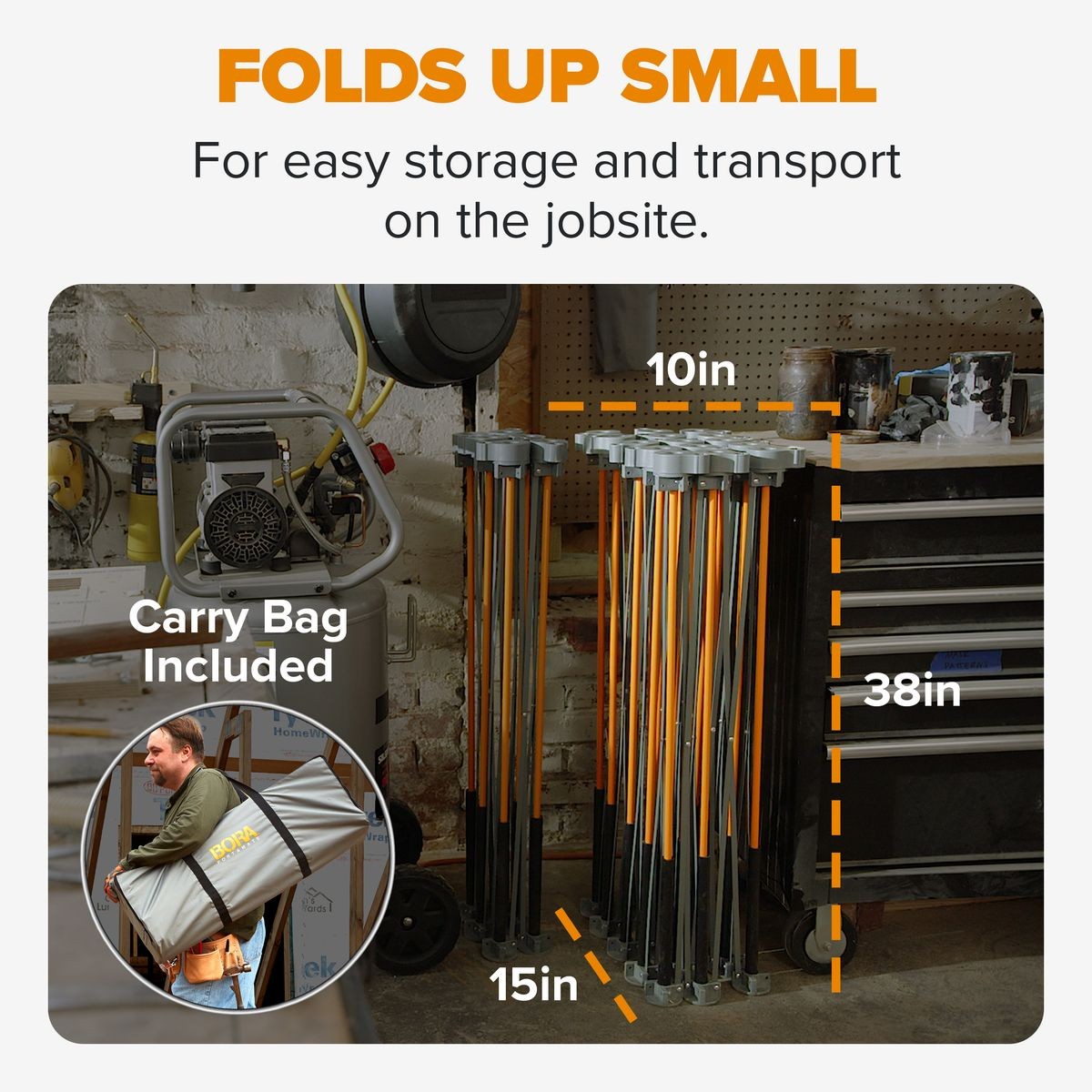 BORA Centipede 4ft x 8ft x 30in Unit, 4 X-Cups, 4 Clamps, C/S Bag CK15S