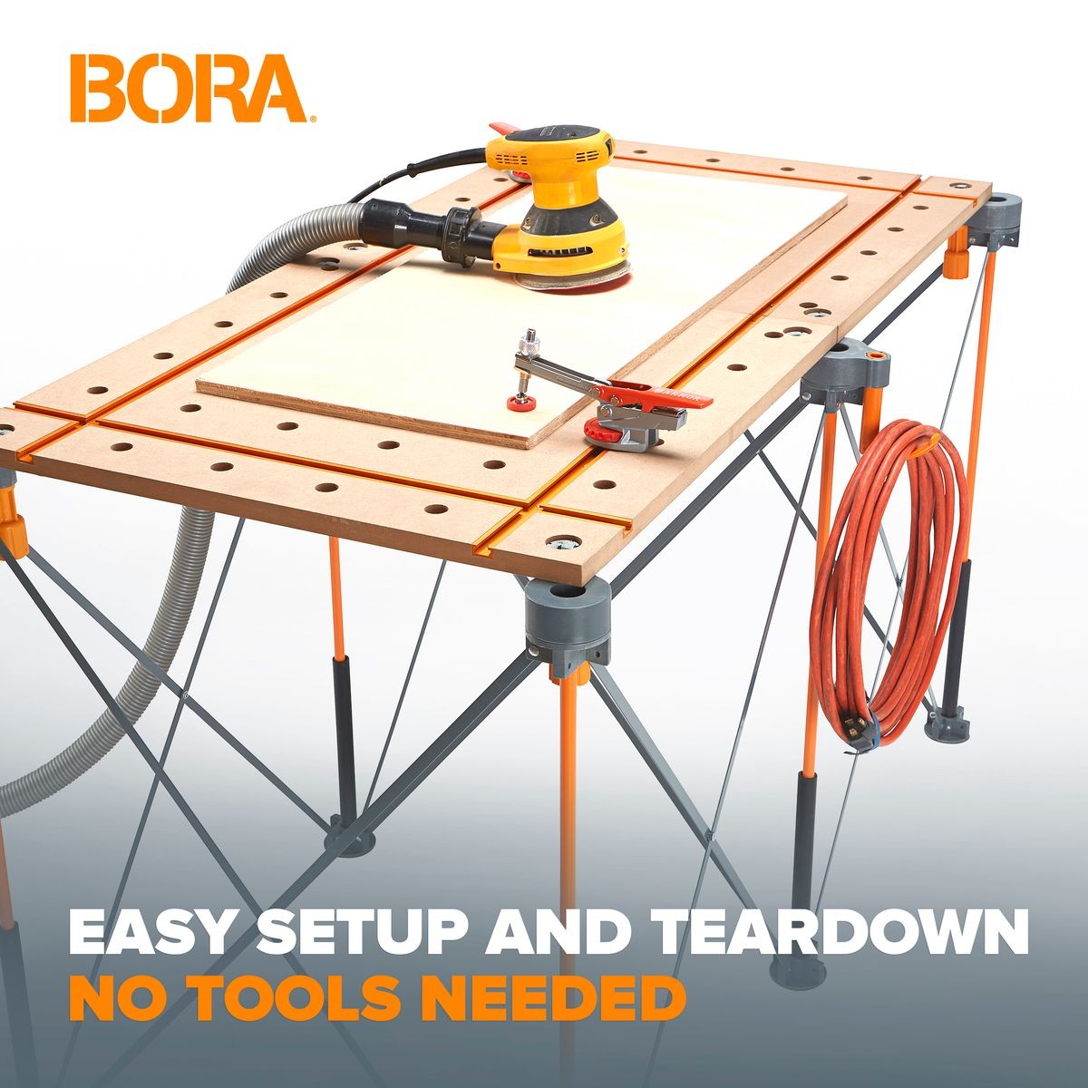 BORA Centipede 2 x 4ft T-Track Tabletop - 20mm Dog Holes CK24TM