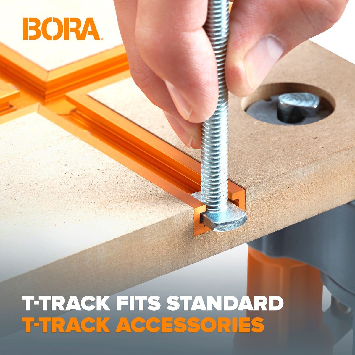 BORA Centipede 2 x 4ft T-Track Tabletop - 20mm Dog Holes CK24TM