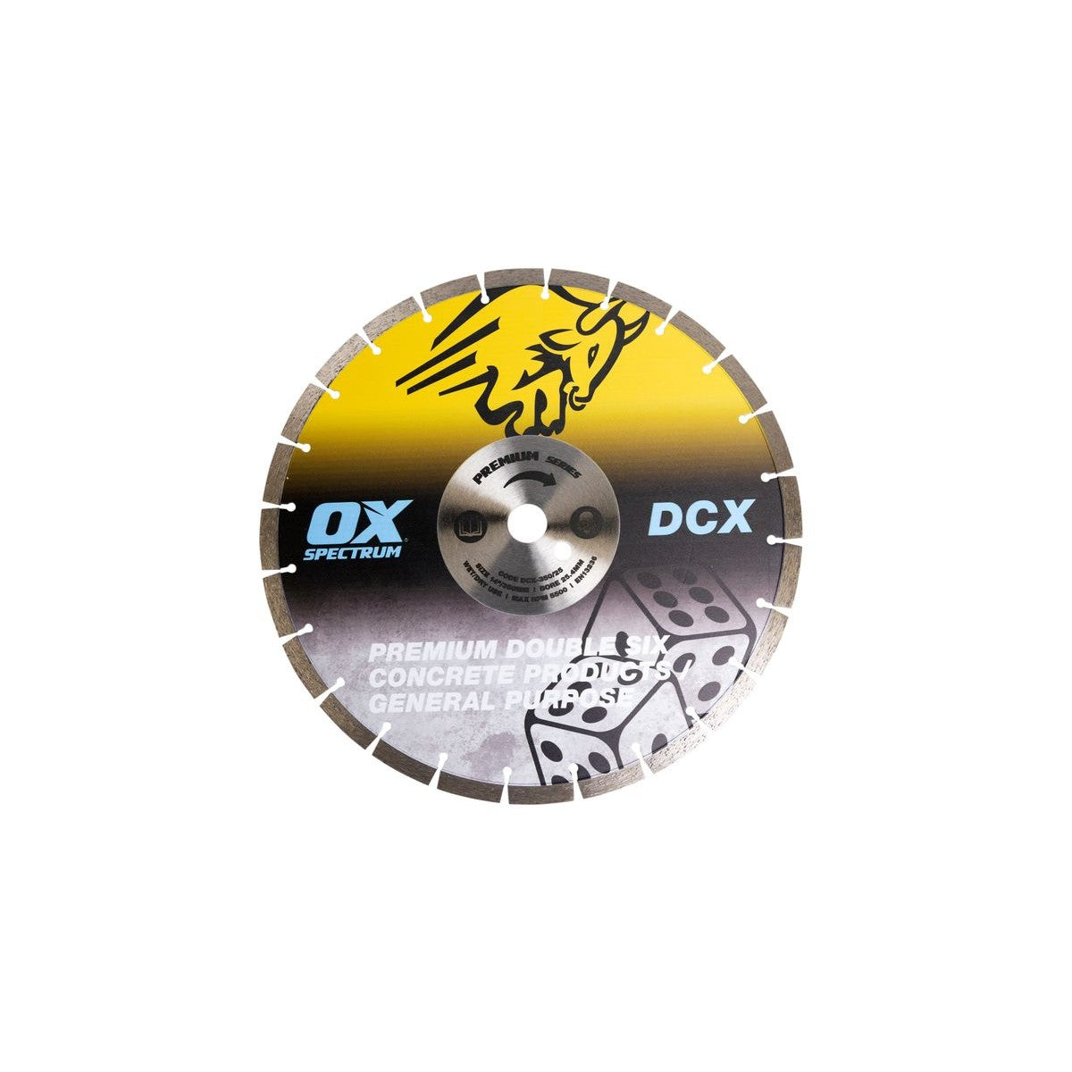 OX Premium Double Six Diamond Blade - GP - 350/20mm DCX350/20