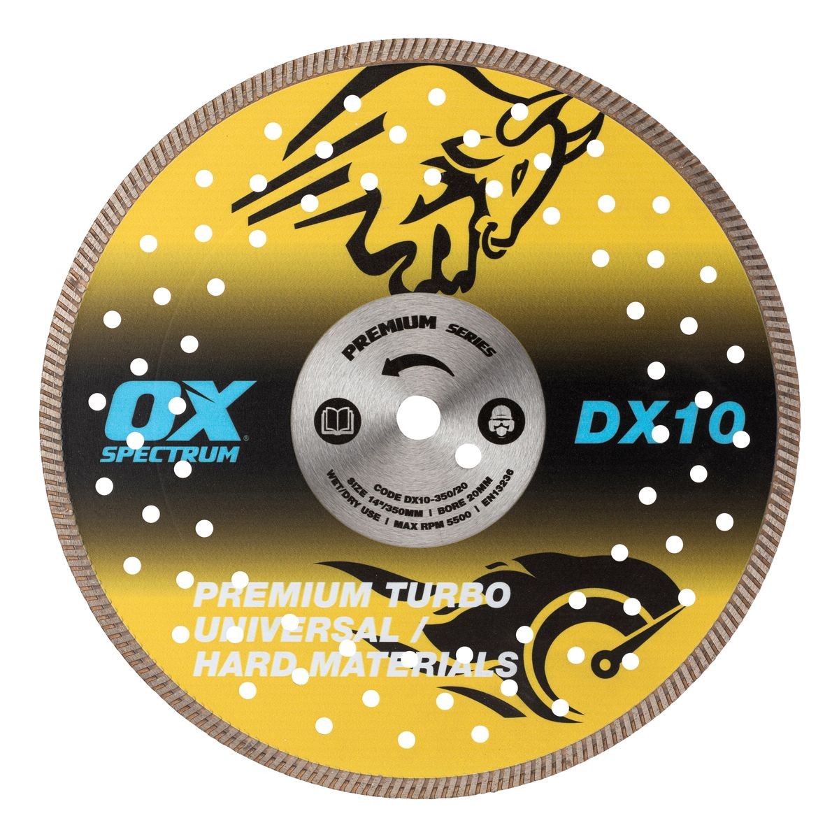 OX Premium Diamond Blade - Universal/Hard - 350/20mm DX10-350/20