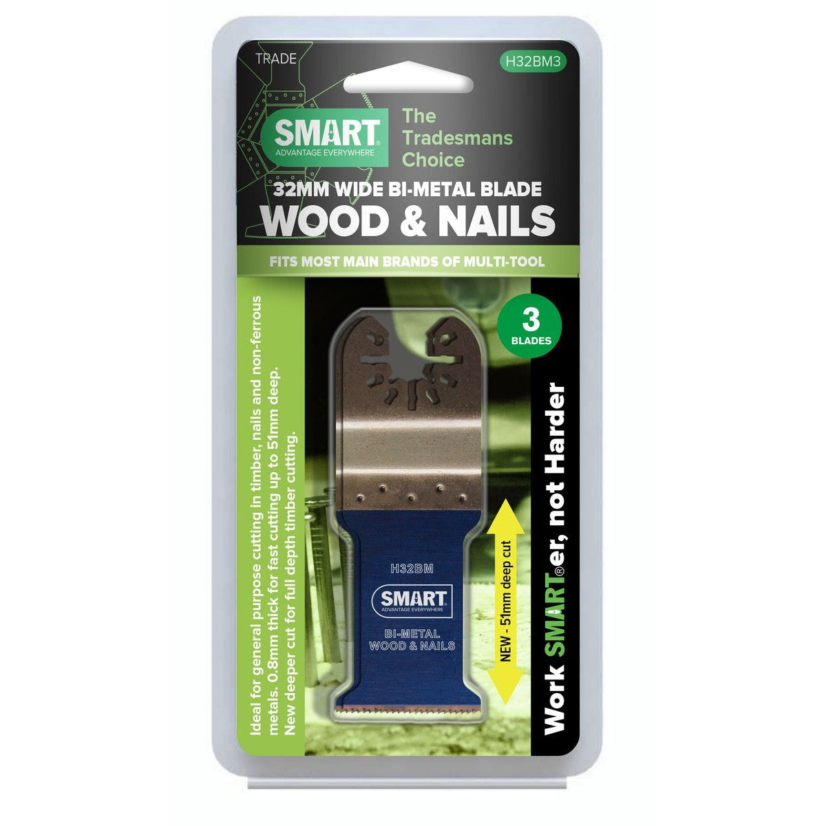 SMART Trade 32mm Bi-Metal Blade 3Pk H32BM3