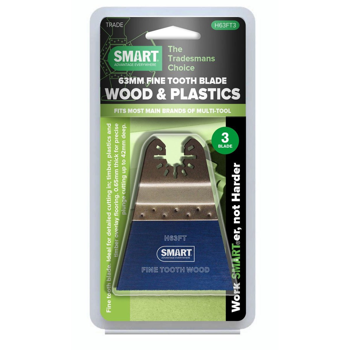SMART Trade 63mm Fine Tooth Blade 3Pk H63FT3