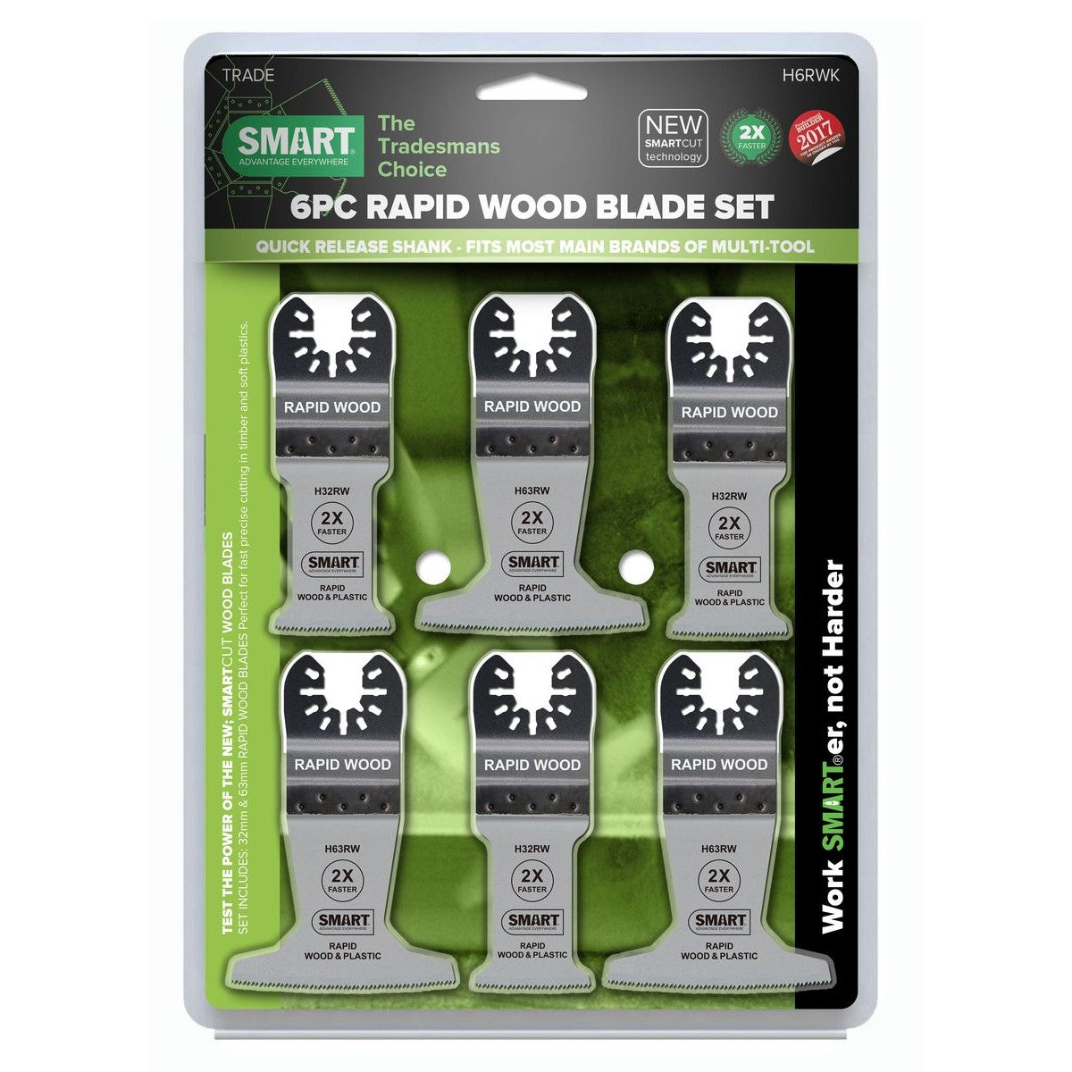 SMART Rapid Wood Blades - 6 Pc Set 3 x 32RW 3 x 63RW H6RWK