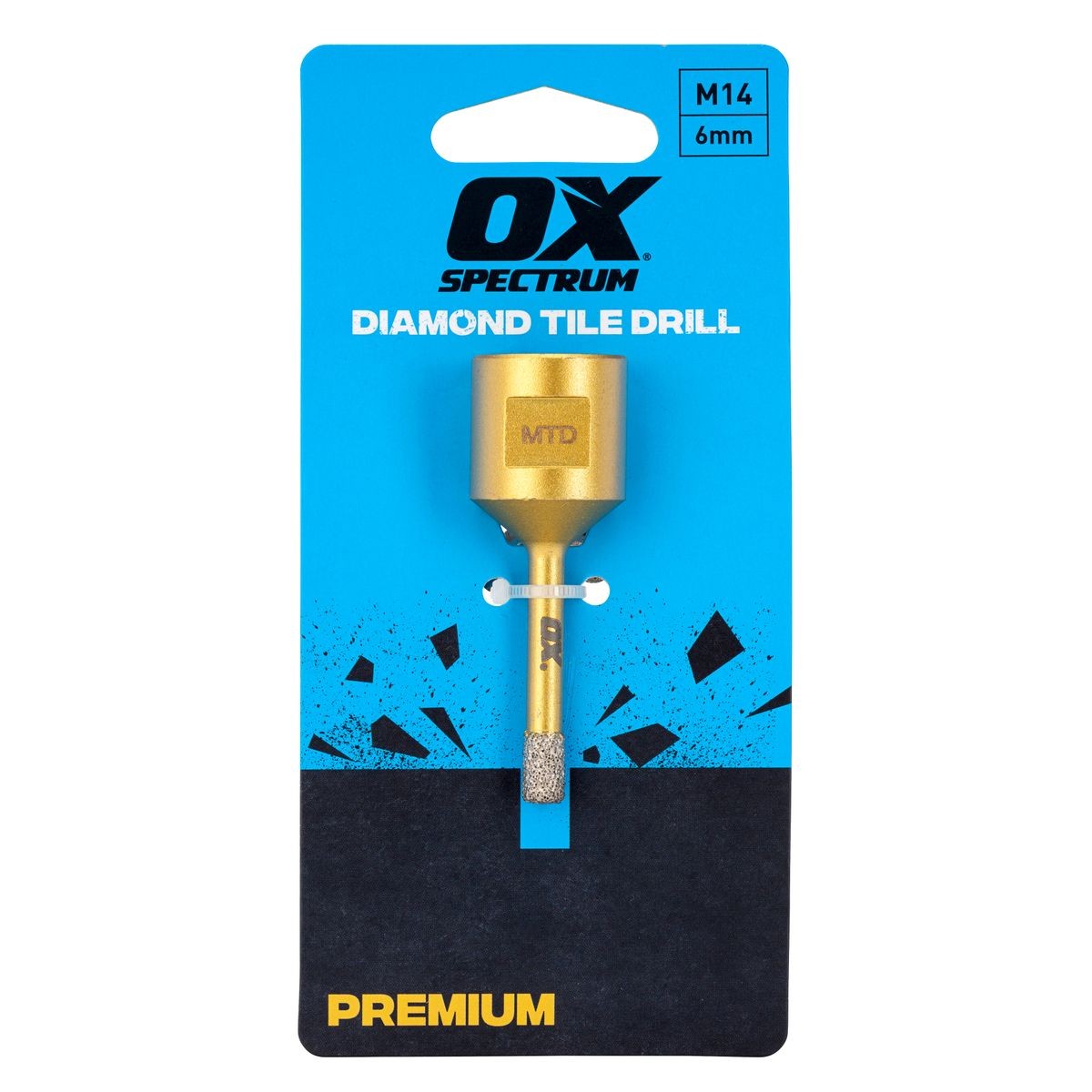 OX Premium M14 Dry Cut Diamond Tile Drill - 6mm MTD-06
