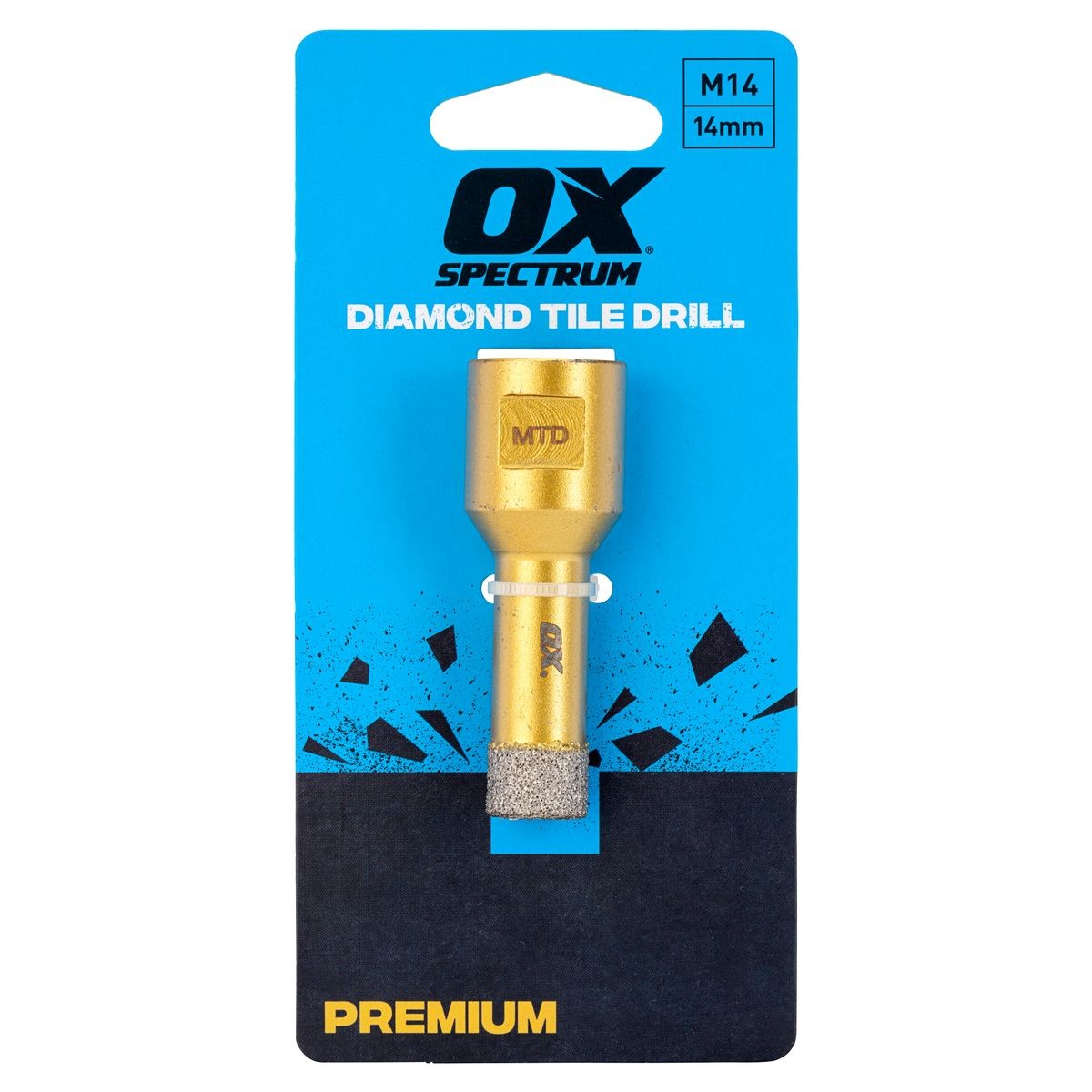 OX Premium M14 Dry Cut Diamond Tile Drill - 14mm MTD-14