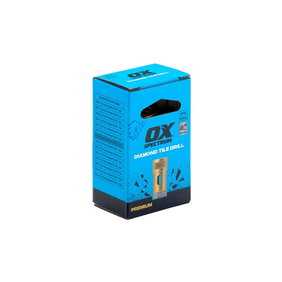 OX Premium M14 Dry Cut Diamond Tile Drill - 25mm MTD-25