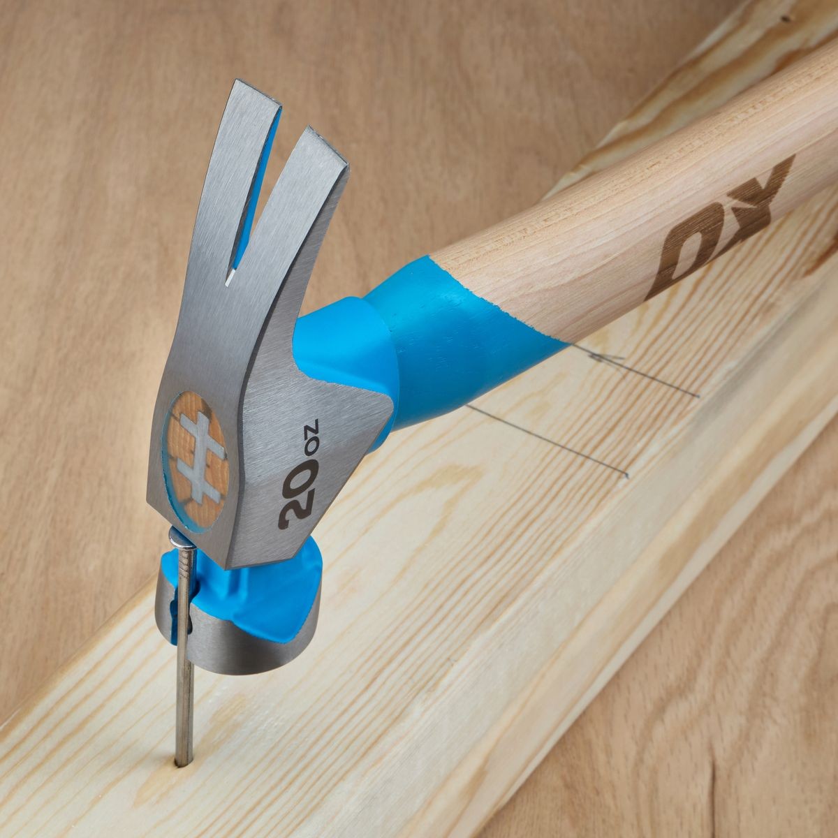 OX Pro 20-Ounce Milled Face Framing Hammer | Curved Hickory Handle w/ TPR Grip OX-P087220