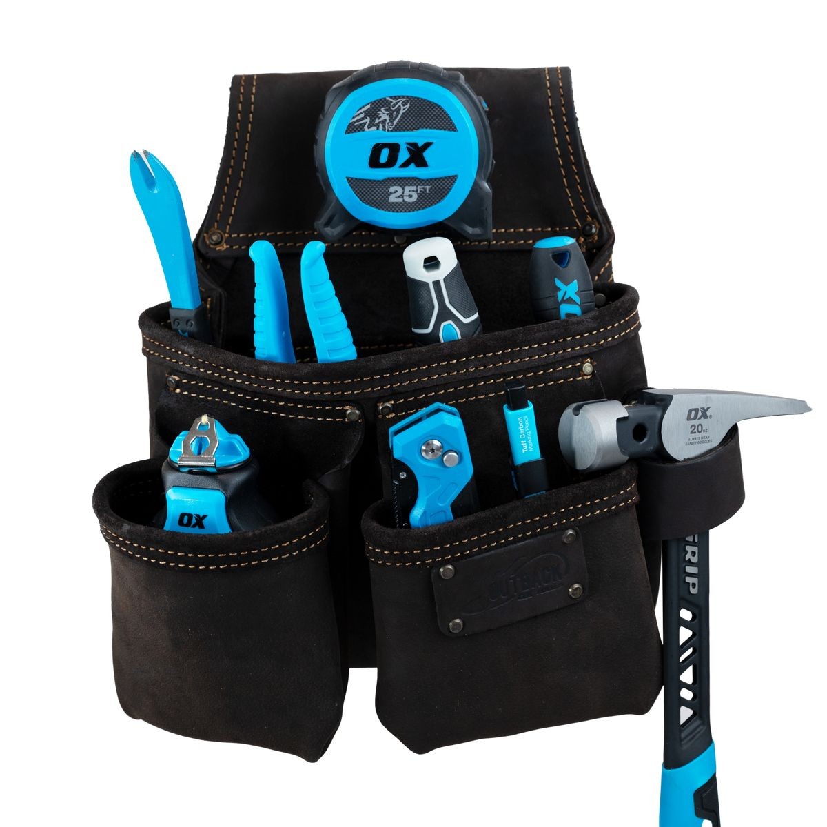 OX Framer's Tool Bag, Oil-Tanned Leather, 3 Pouch OX-P263203