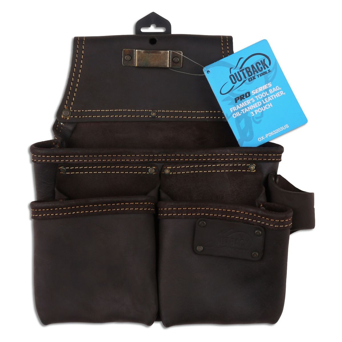OX Framer's Tool Bag, Oil-Tanned Leather, 3 Pouch OX-P263203