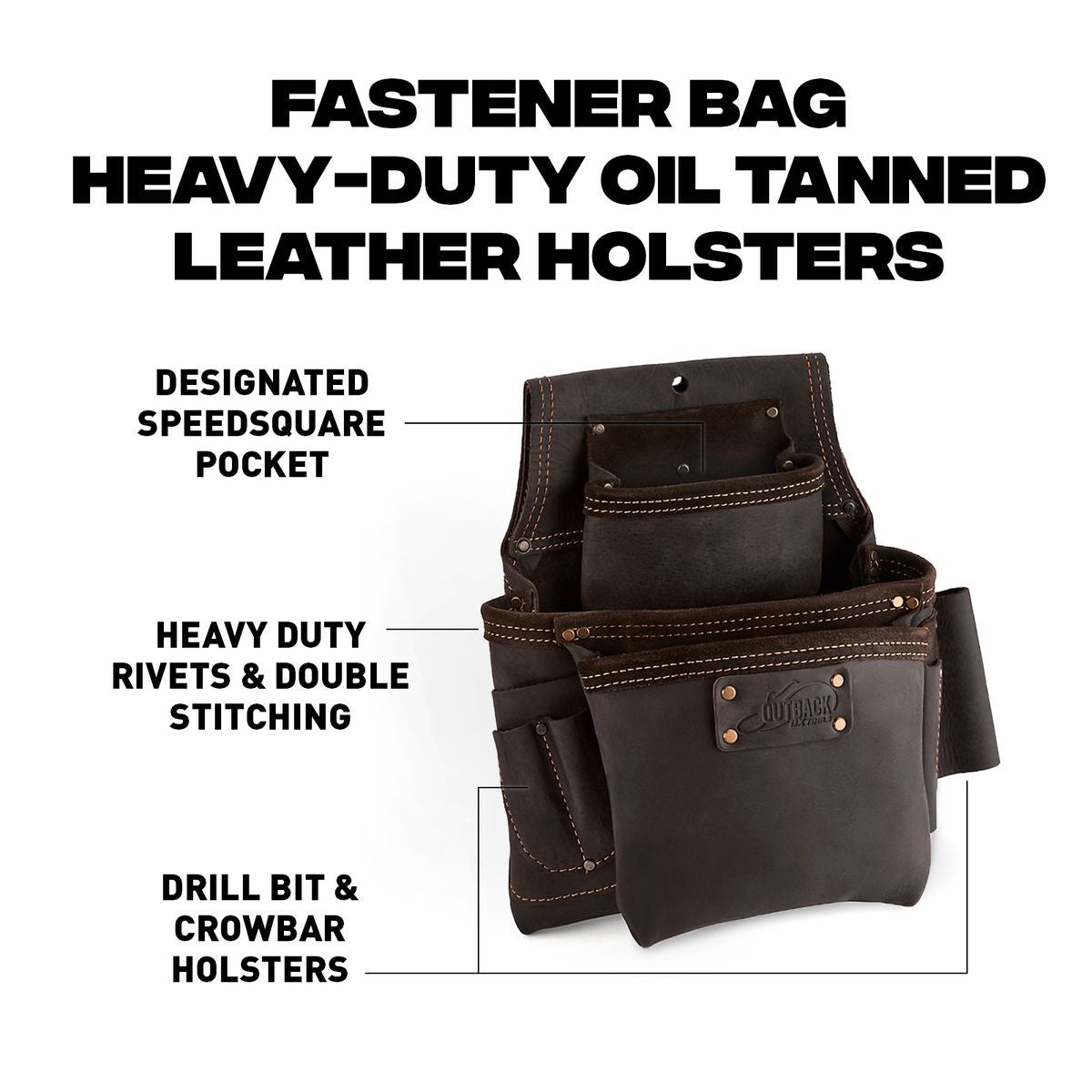 OX Fastener Bag, Oil-Tanned Leather, 3 Pouch OX-P263503
