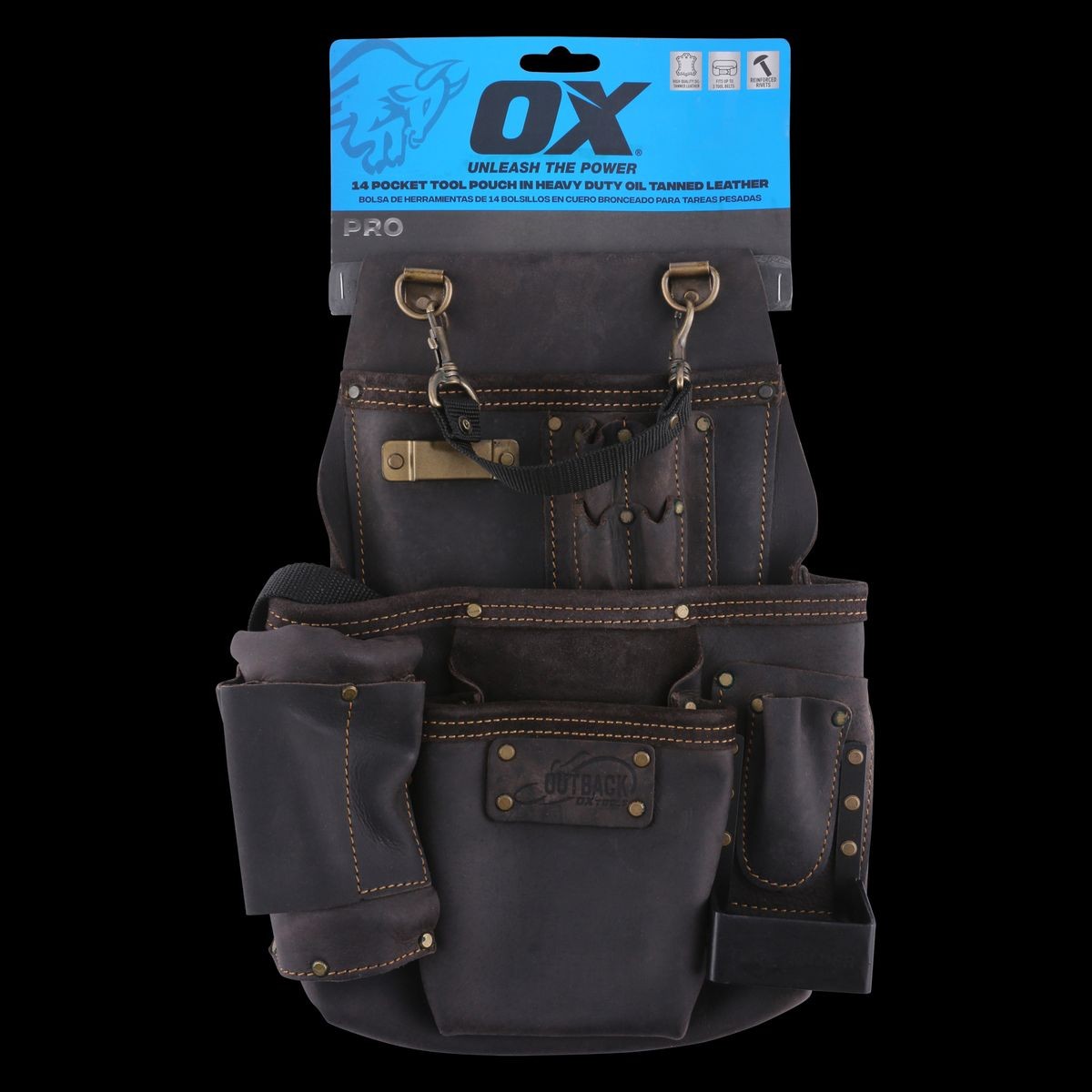 OX Pro Oil Tanned 14 Pocket Top Grain Pouch with Air Gun Holder OX-P263514
