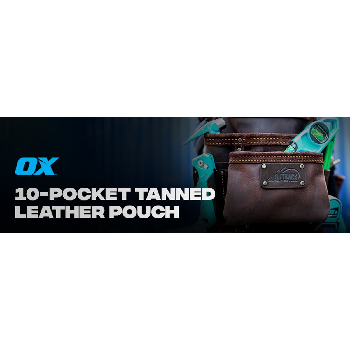 OX 10-Pocket Tool/Fastener Pouch, Oil-Tanned Leather OX-P263701