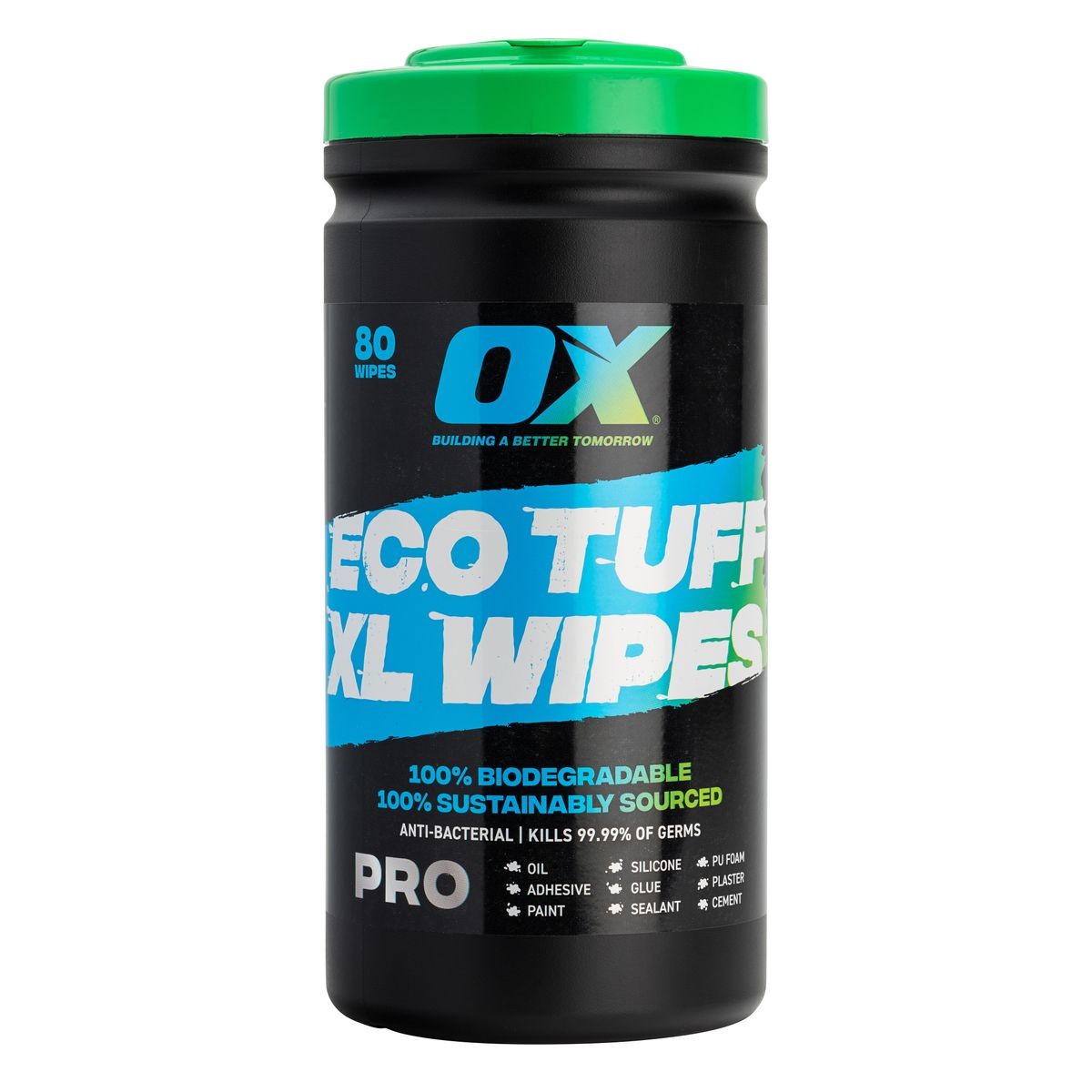 OX Biodegradable Eco Wipe - Tub of 80 OX-P351008