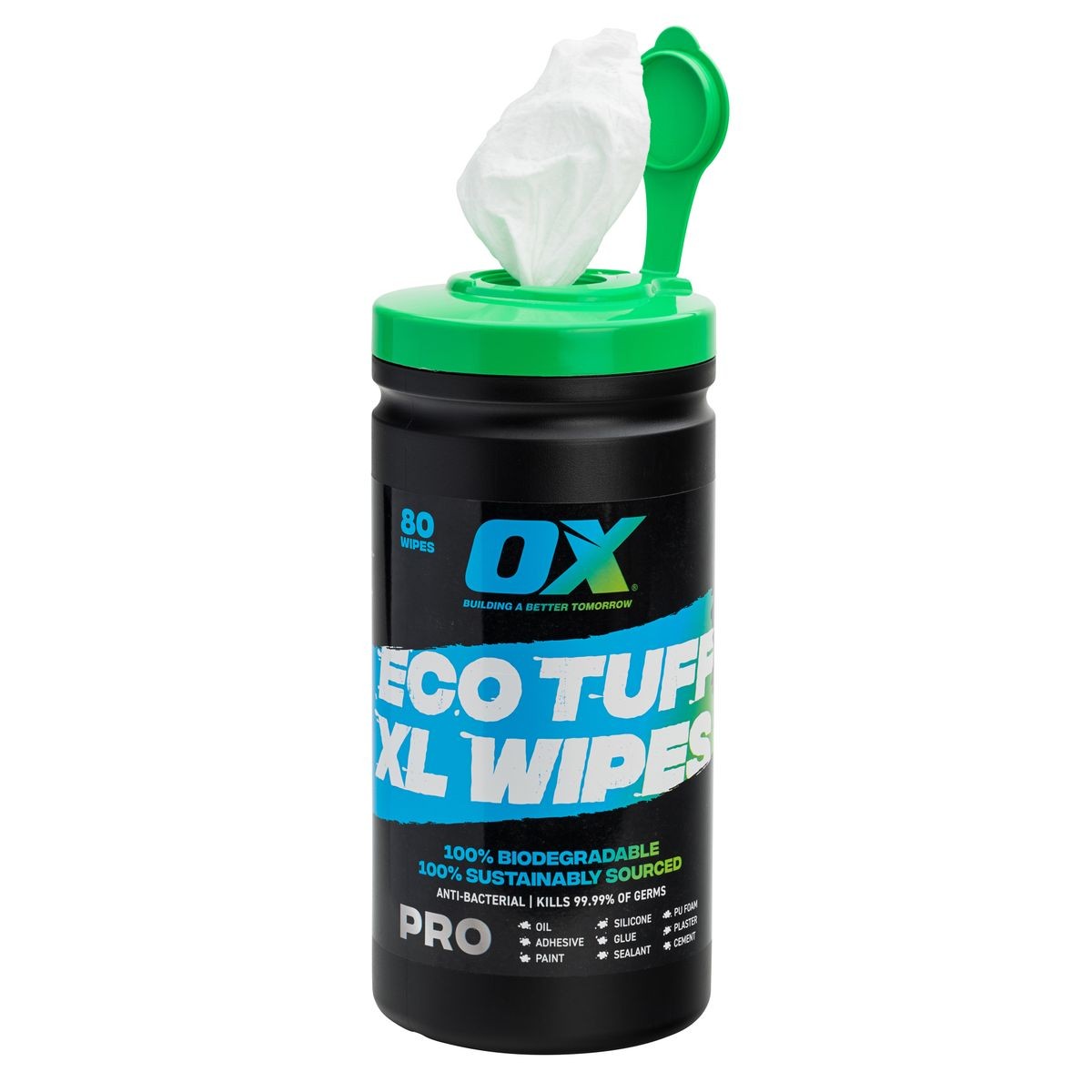OX Biodegradable Eco Wipe - Tub of 80 OX-P351008