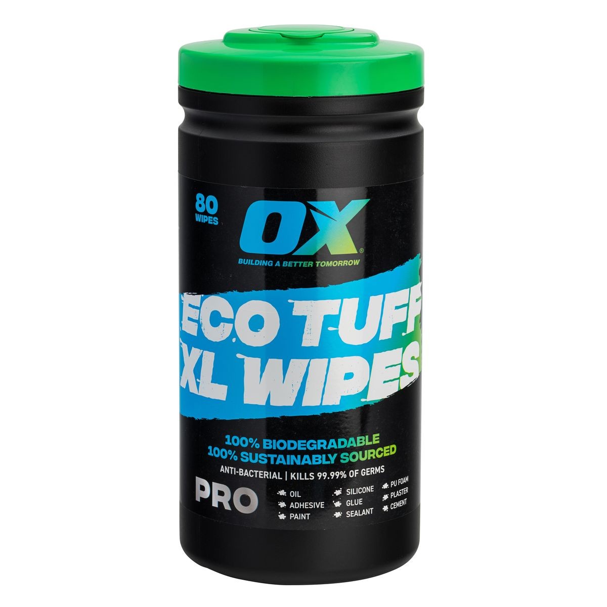 OX Biodegradable Eco Wipe - Tub of 80 OX-P351008