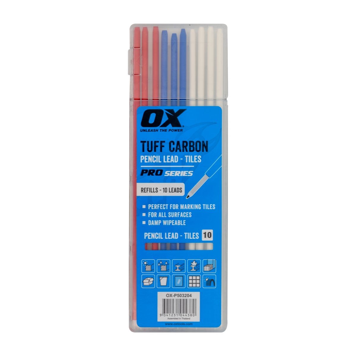 OX Pro Tuff Carbon Pencil Leads - Tile Lead | 10-Pack OX-P503204
