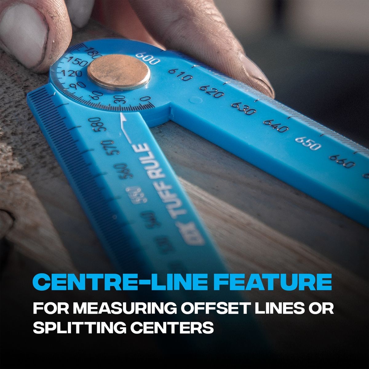 OX Pro Metric Tuff Rule - Cyan | 600mm OX-P507236