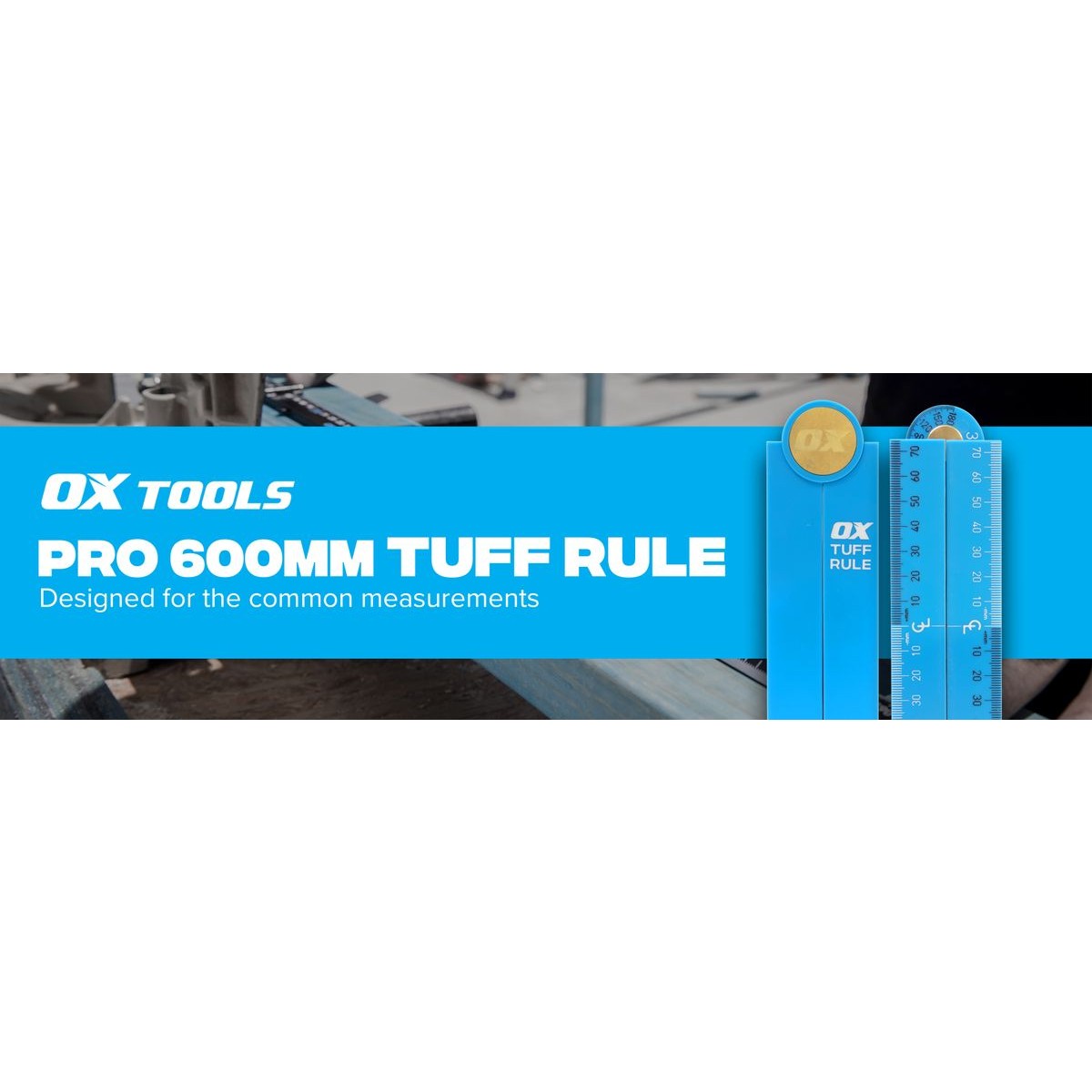 OX Pro Metric Tuff Rule - Cyan | 600mm OX-P507236