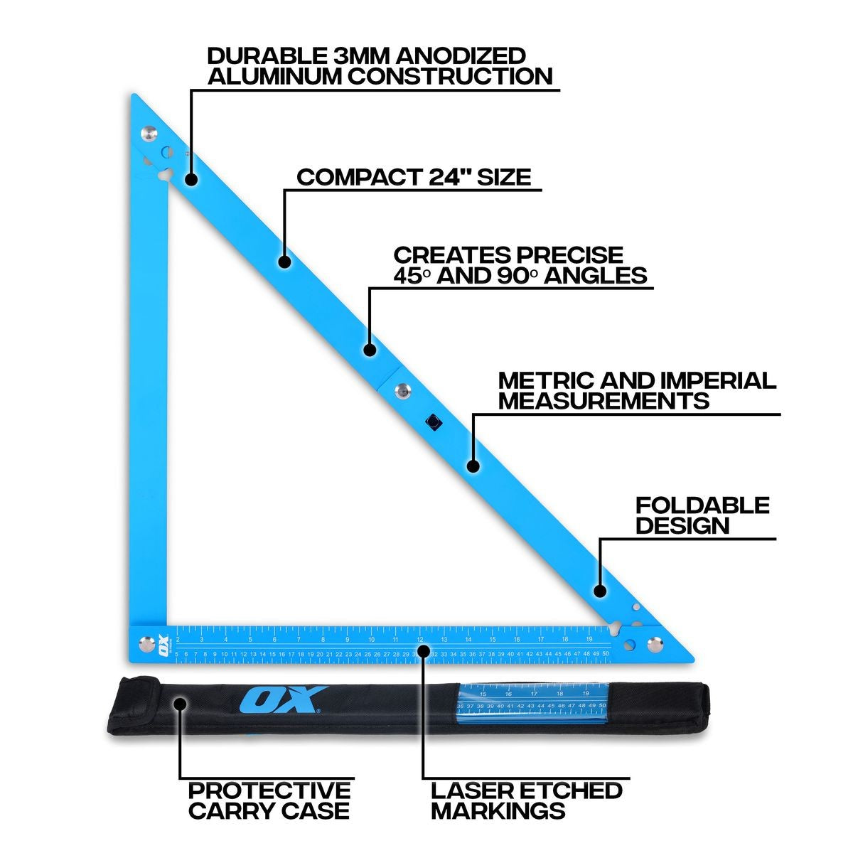 OX Aluminium Folding Square – 600mm / 24 Inch OX-P508706
