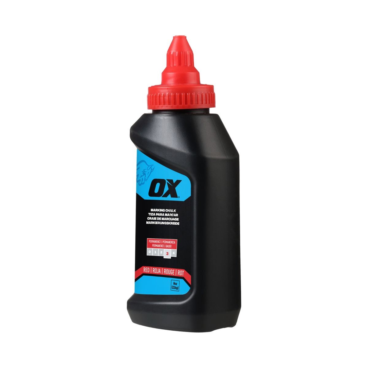 OX 8-Ounce Permanent Red Marking Chalk - Permanence 3 OX-P630805
