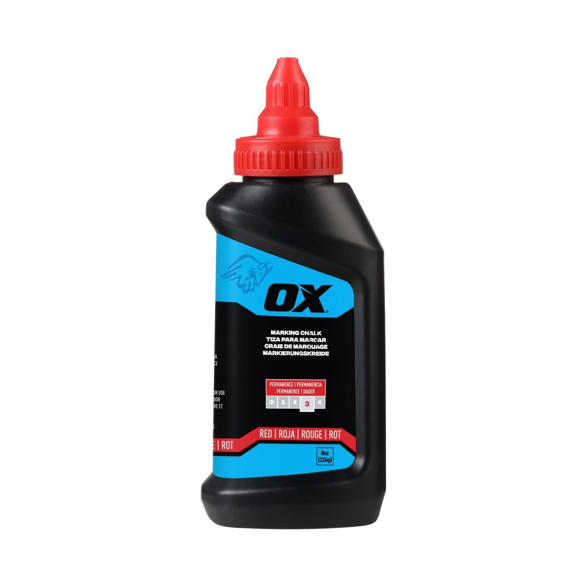 OX 8-Ounce Permanent Red Marking Chalk - Permanence 3 OX-P630805