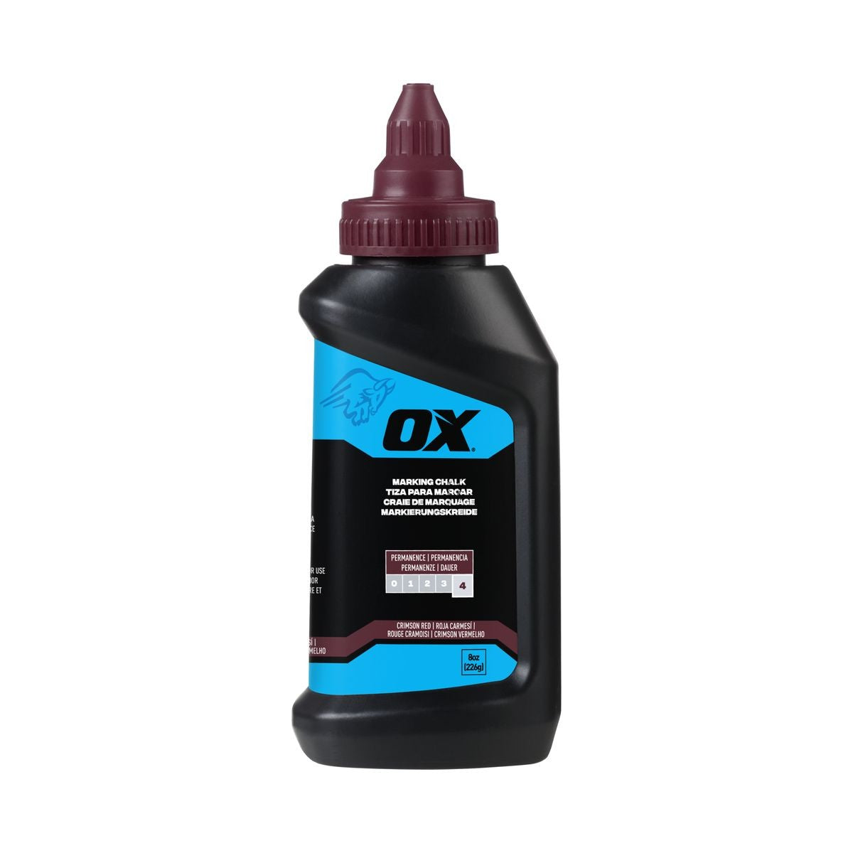OX 8-Ounce Hi-Permanence Crimson Red Marking Chalk - Permanence 4 OX-P630807