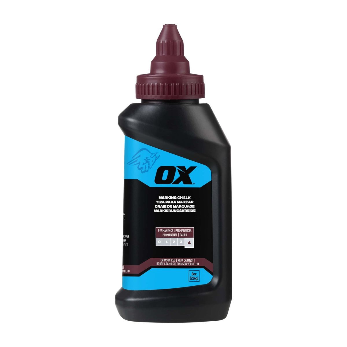 OX 8-Ounce Hi-Permanence Crimson Red Marking Chalk - Permanence 4 OX-P630807