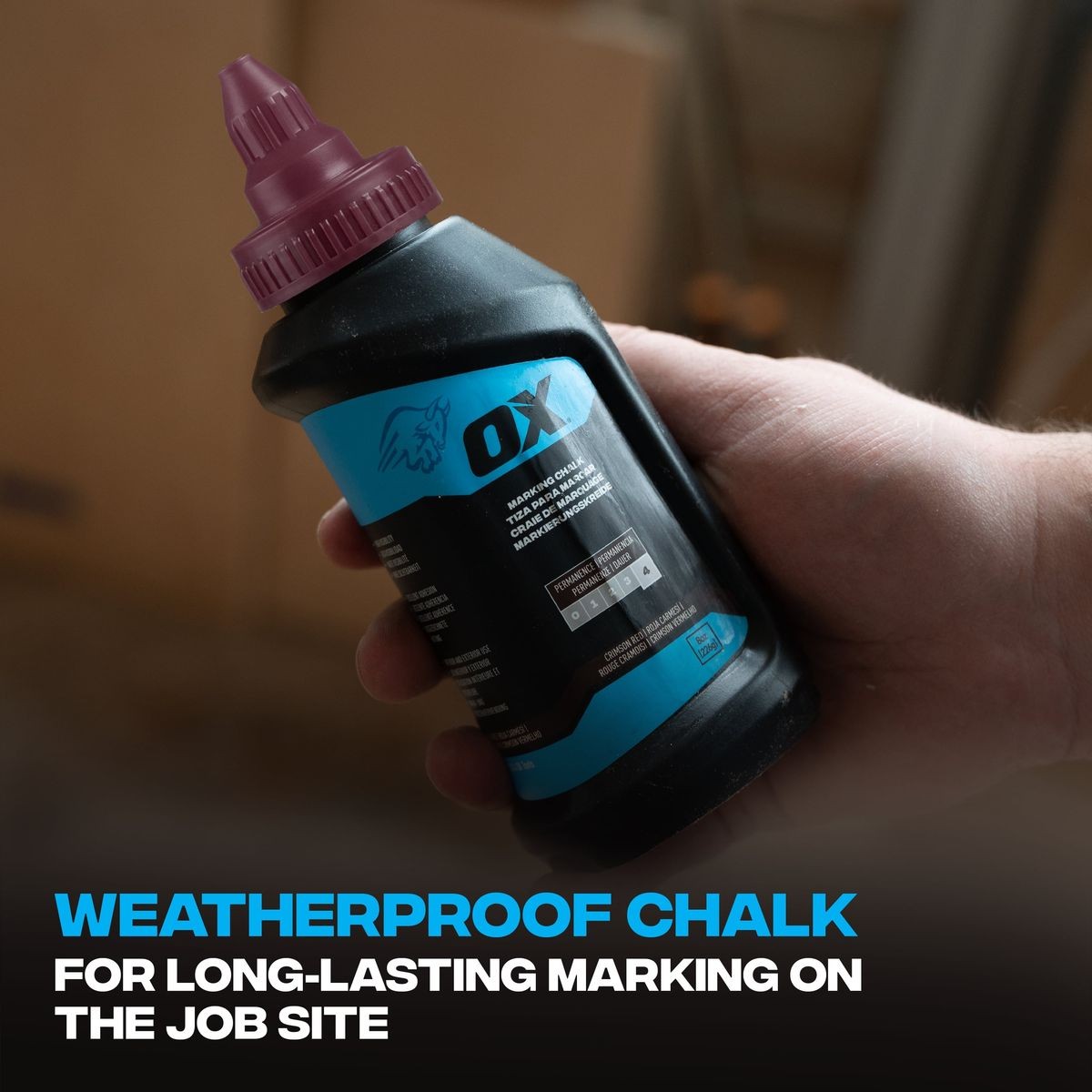 OX 8-Ounce Hi-Permanence Crimson Red Marking Chalk - Permanence 4 OX-P630807