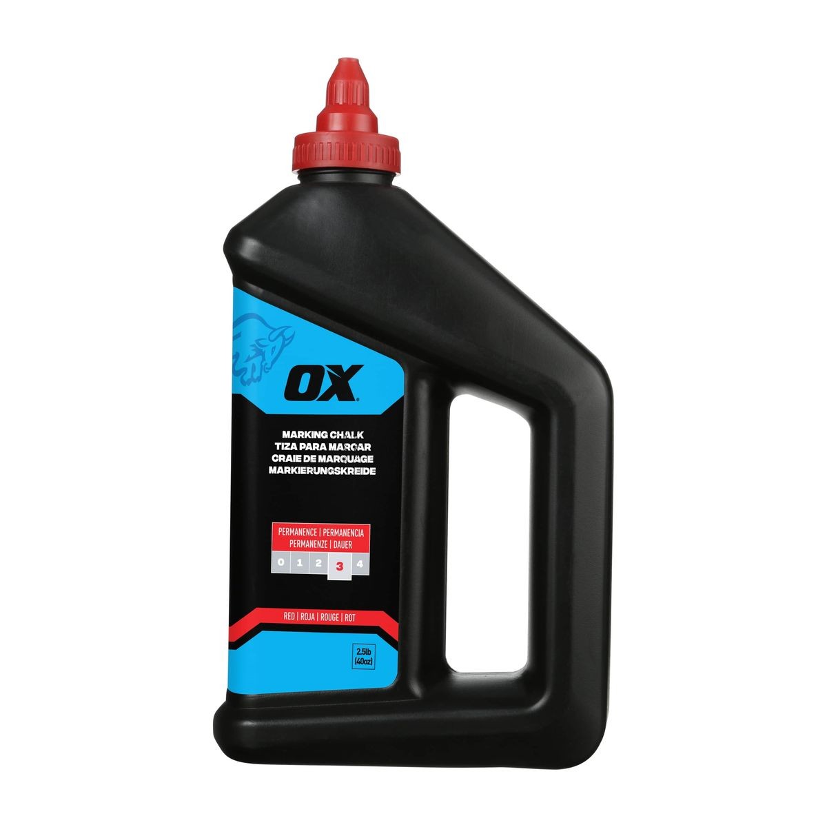 OX 40-ounce/2.5-Pound Permanent Red Marking Chalk - Permanence 3 OX-P630809