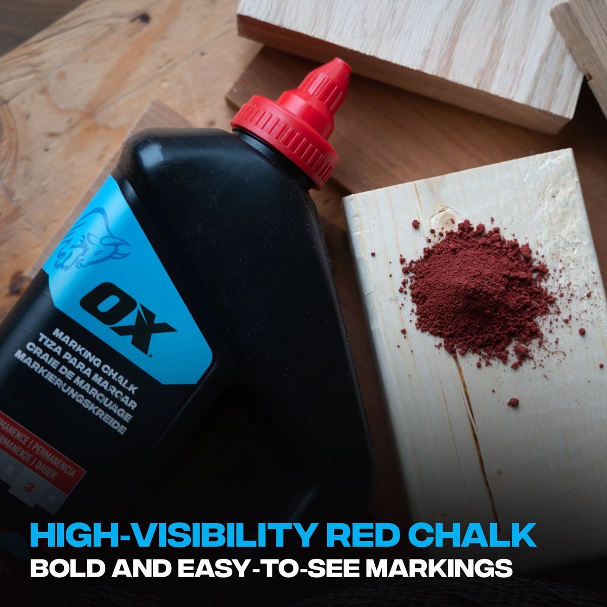 OX 40-ounce/2.5-Pound Permanent Red Marking Chalk - Permanence 3 OX-P630809