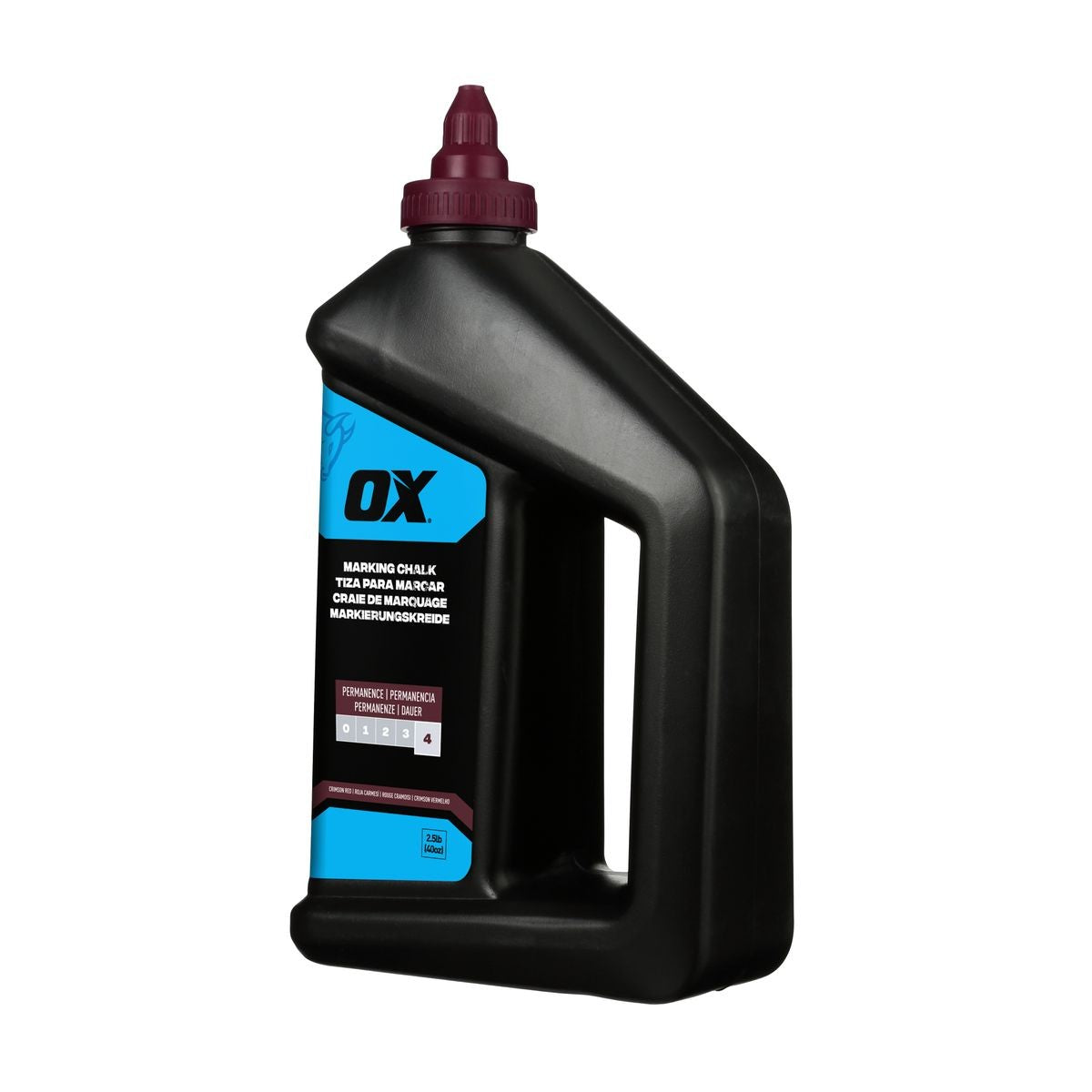 OX 40-ounce/2.5-Pound Hi-Permanence Crimson Red Marking Chalk - Permanence 4 OX-P630810