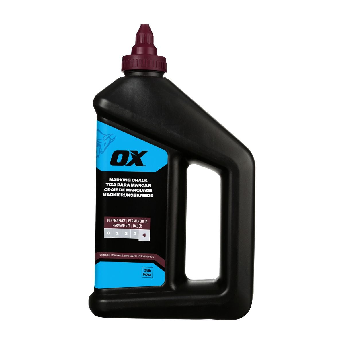 OX 40-ounce/2.5-Pound Hi-Permanence Crimson Red Marking Chalk - Permanence 4 OX-P630810