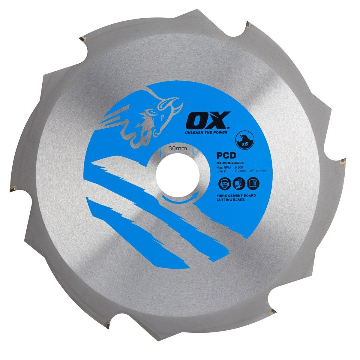 OX Fibre Cement Cutting Blade - 6 Teeth - 235/30mm OX-PCD-235/30
