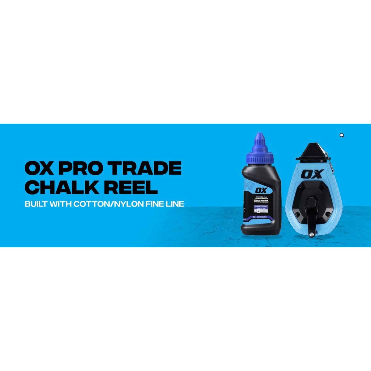 OX Trade 30m/100' ABS Chalk Reel Value Pack - Standard Fine Line / 3:1 Gear Ratio OX-T630601