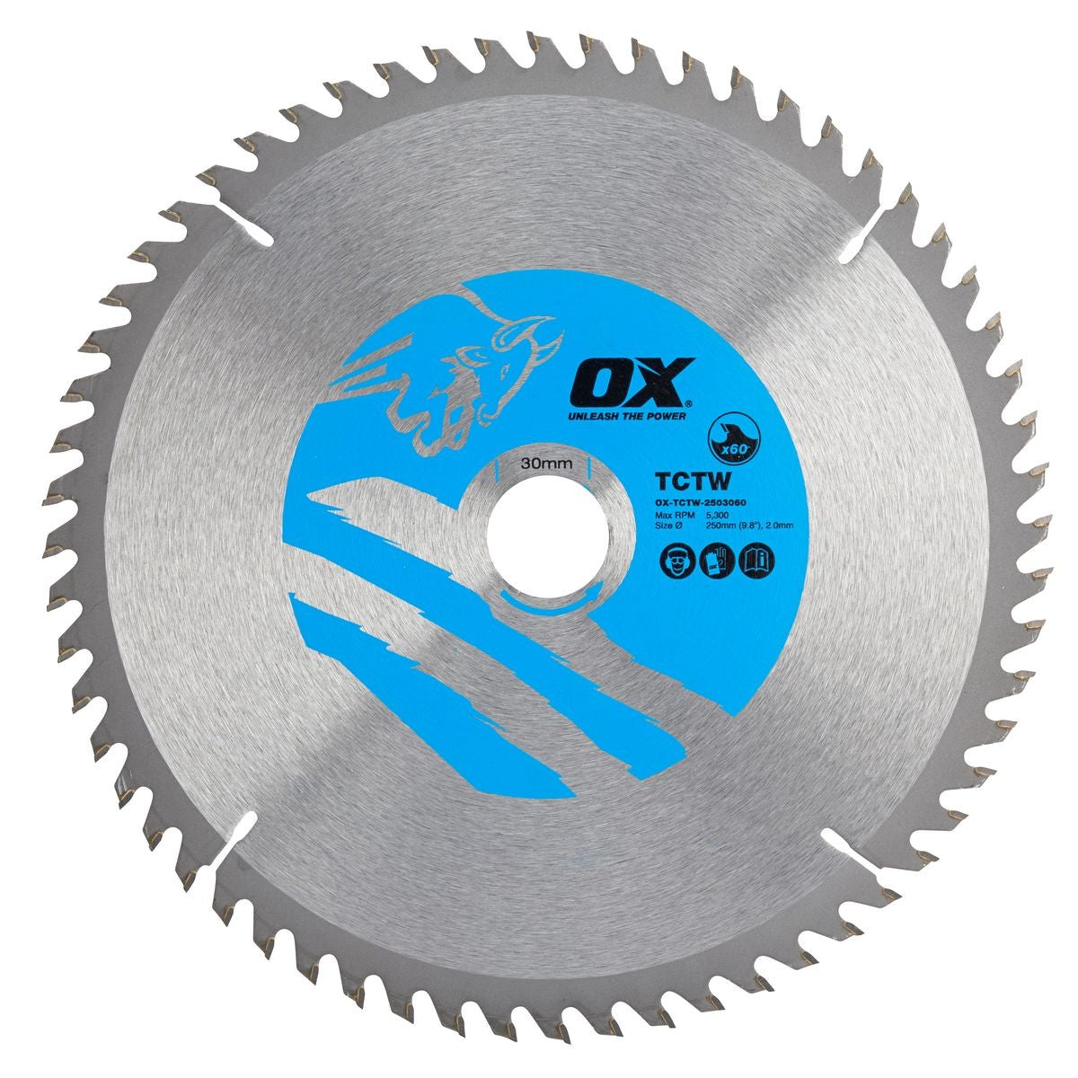 OX Wood Cutting Circular Saw Blade 250/30mm, 60 Teeth ATB OX-TCTW-2503060