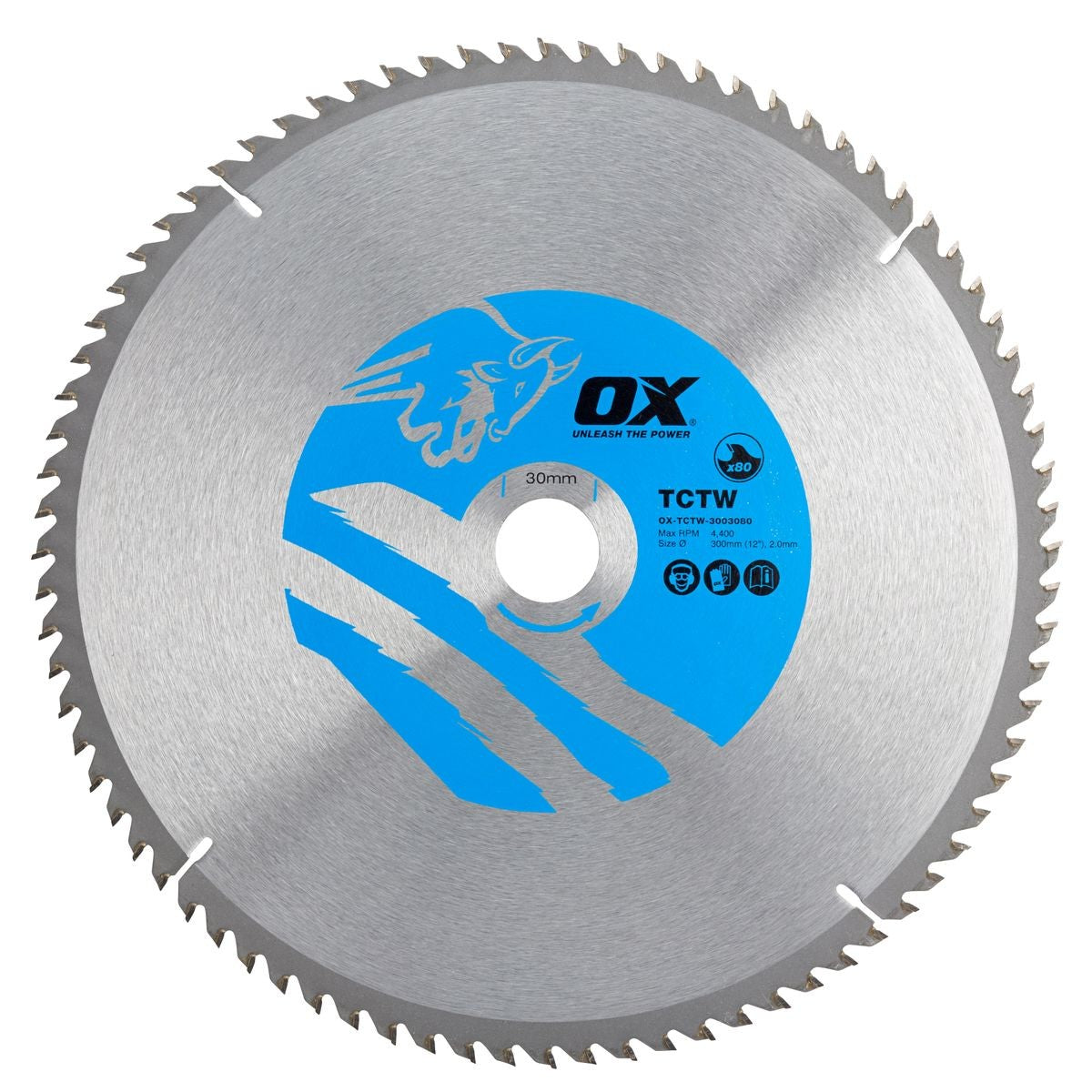 OX Wood Cutting Circular Saw Blade 300/30mm, 80 Teeth ATB OX-TCTW-3003080