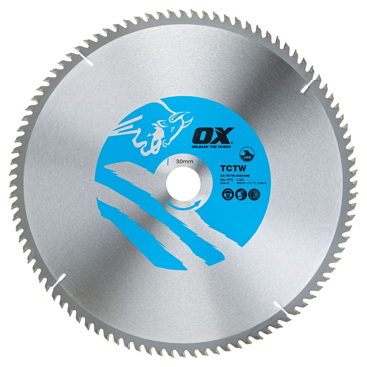 OX Wood Cutting Circular Saw Blade 305/30mm, 96 Teeth ATB OX-TCTW-3053096