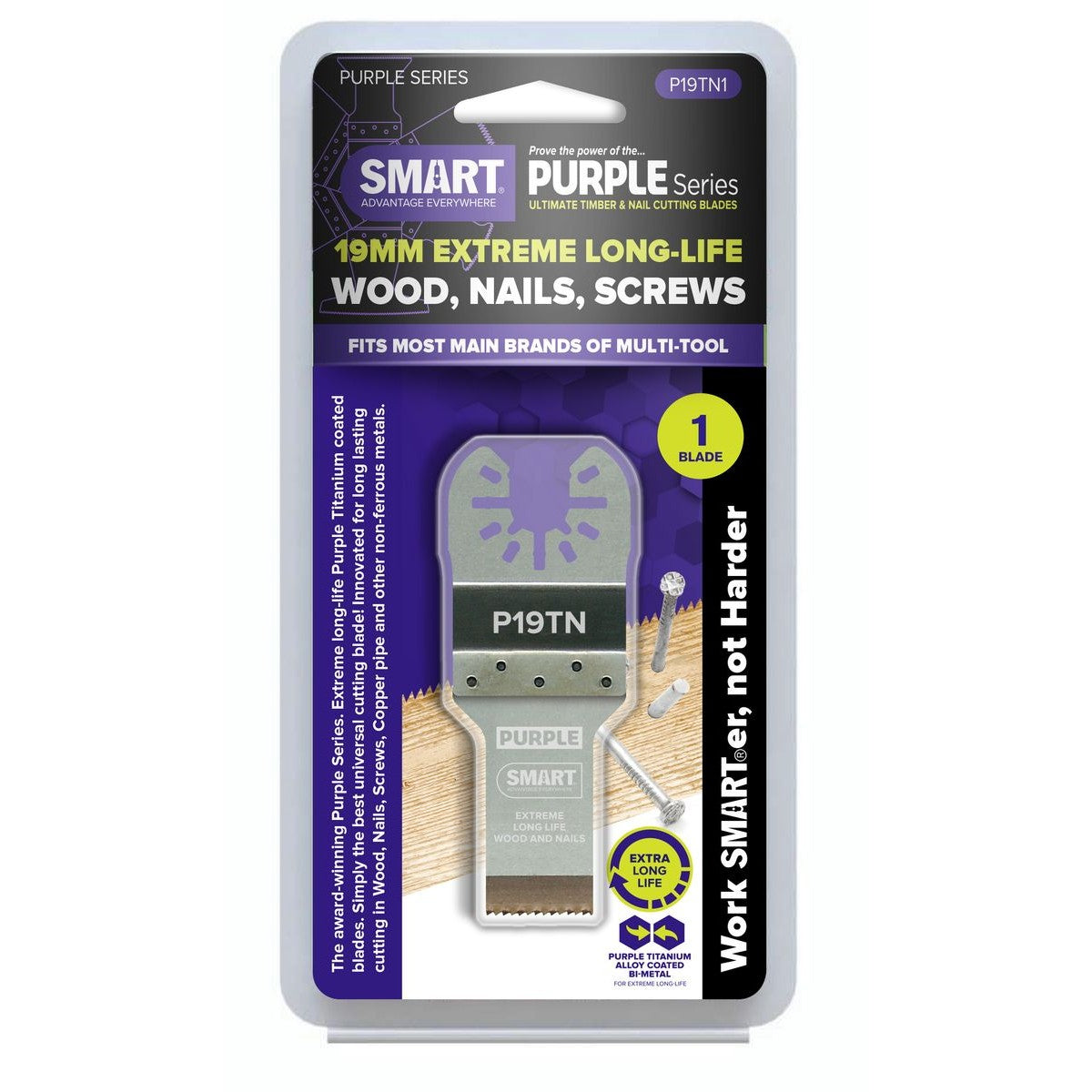 SMART Purple Series 19mm Ultimate Bi-metal Blade - Pk 1 P19TN1