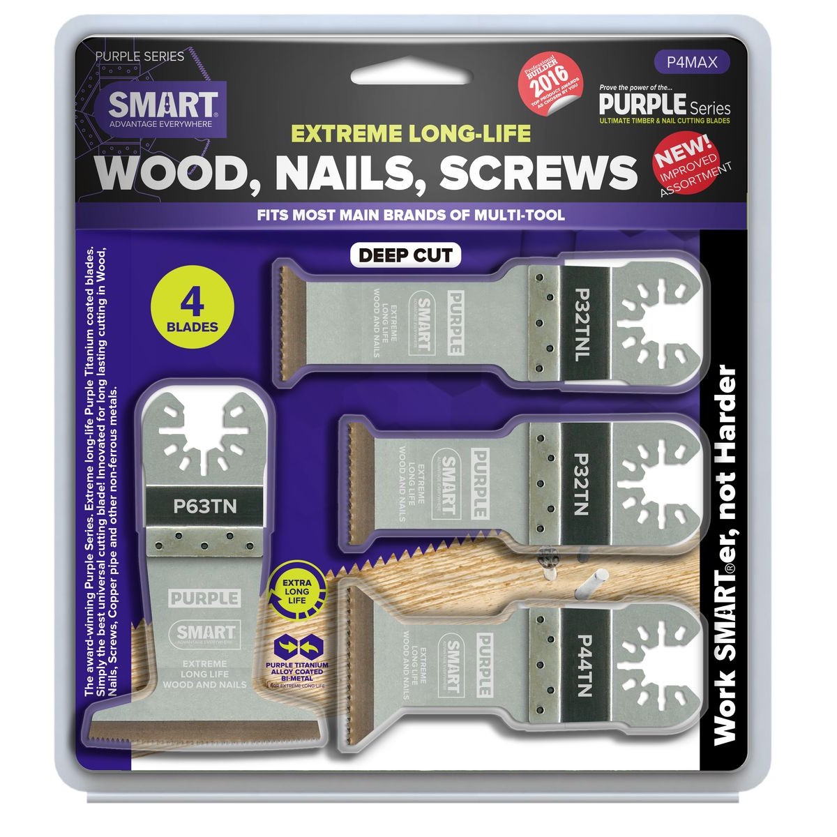 SMART Purple Series 4 Piece Ultimate Bi-metal Blade Set P4MAX