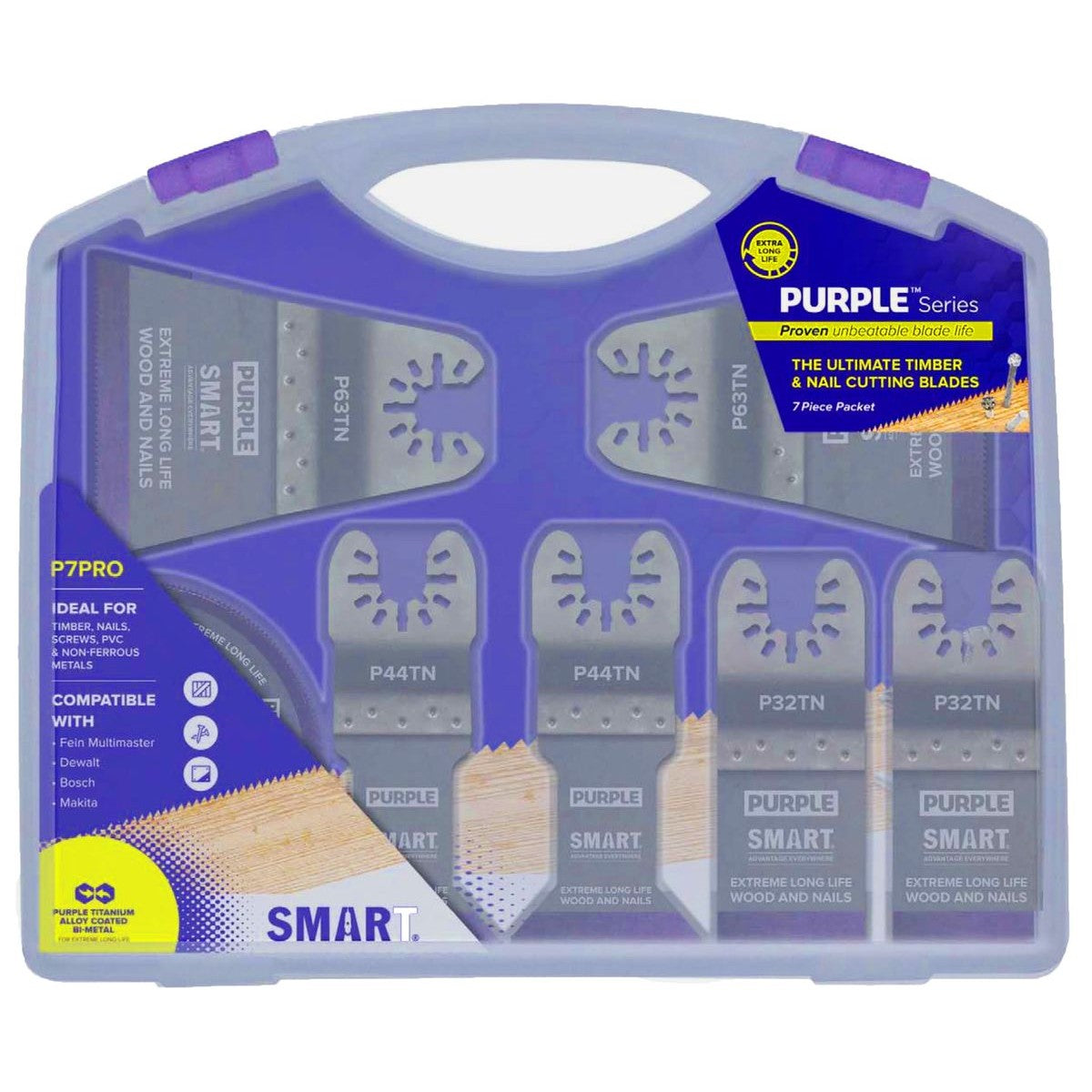 SMART Purple Series 7 Piece Ultimate Bi-metal Blade Set P7MAX