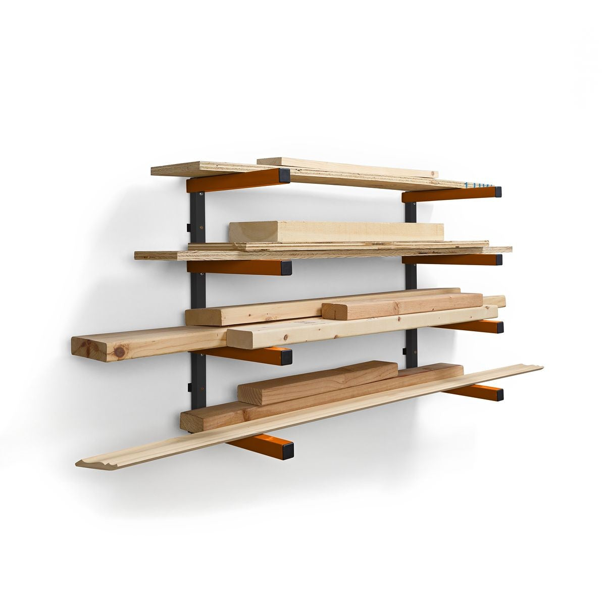 BORA Wall Rack 4 Level Orange/Gray - Color Box PBR-0410