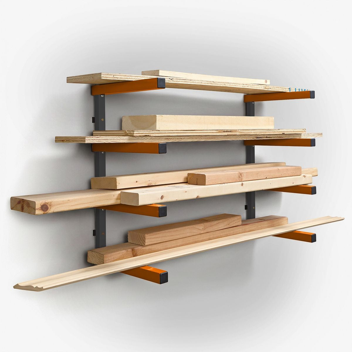 BORA Wall Rack 4 Level Orange/Gray - Color Box PBR-0410