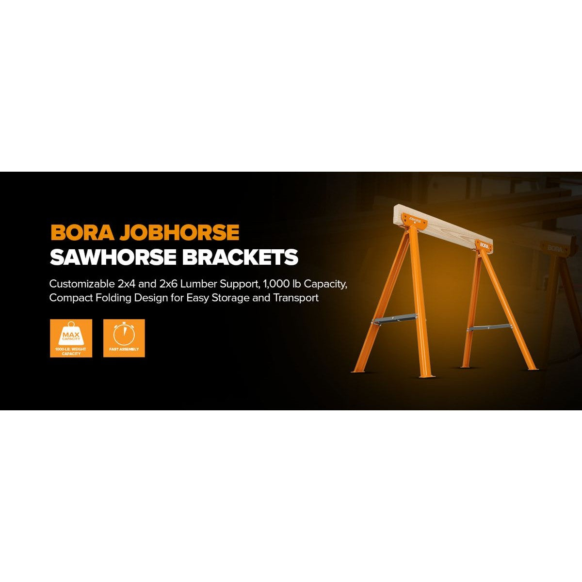BORA Jobhorse Sawhorse Brackets PM-3310